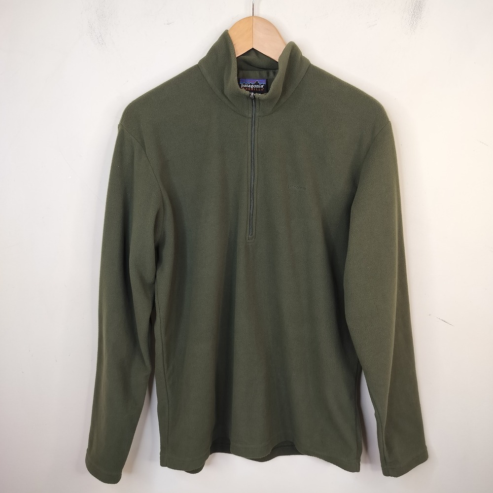 Patagonia Synchilla Fleece Pullover Medium Quarter Zip Green Outdoor Gorpcore